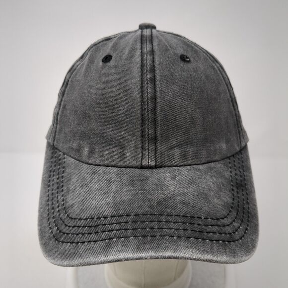 Unbranded Ponyback Slideback Hat Gray One Size Adjustable 6 Panel Blank Cotton - Picture 2 of 8